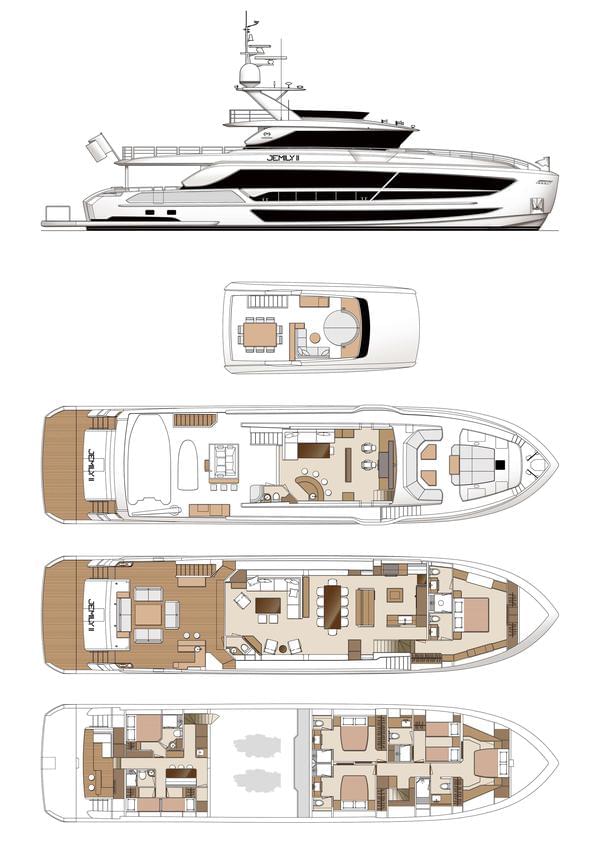 <b>Планы палуб</b>  Horizon FD100 Trideck Jemily II 