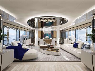 Hot Lab studio, part of Viken Group, reveals interiors of 50m Bilgin 163 yacht Eternal Spark ahead of summer launch