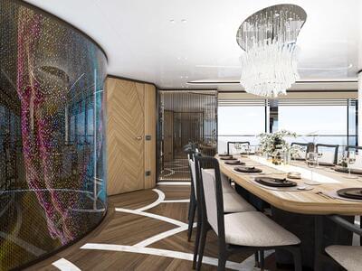 Hot Lab studio, part of Viken Group, reveals interiors of 50m Bilgin 163 yacht Eternal Spark ahead of summer launch