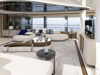 Hot Lab studio, part of Viken Group, reveals interiors of 50m Bilgin 163 yacht Eternal Spark ahead of summer launch