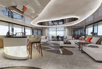 Hot Lab studio, part of Viken Group, reveals interiors of 50m Bilgin 163 yacht Eternal Spark ahead of summer launch