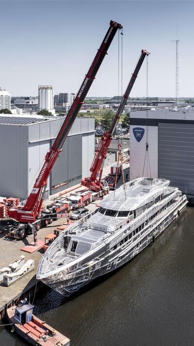 Where Wisdom Meets Waves: Heesen Announces Hull and Superstructure Joining for Project Sophia