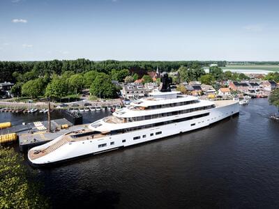 Gallery: Feadship Project 824 Emerges from the Kaag Facility